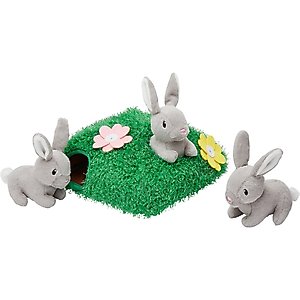 Frisco Spring Bunny Burrow Hide & Seek Puzzle Plush Squeaky Dog Toy, Medium