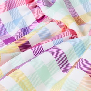 Frisco Ruffle Sleeve Dog & Cat Dress, Gingham, Medium