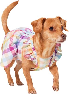 Show full view: Frisco Ruffle Dog & Cat Dress, Gingham, Small slide 2 of 10