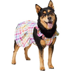 Frisco Ruffle Sleeve Dog & Cat Dress, Gingham, X-Large