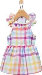 Frisco Ruffle Sleeve Dog & Cat Dress, Gingham, X-Small slide 2 of 8