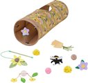 Frisco Spring Plush, Teaser, Ball & Tunnel Variety Pack Cat Toy with Catnip, 10 count