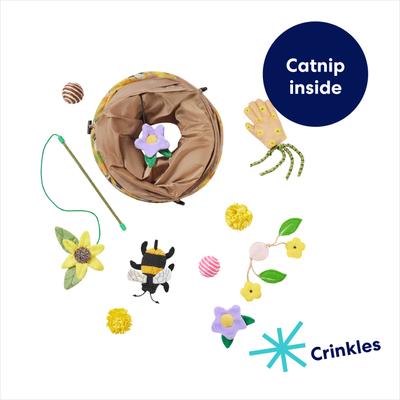 Show full view: Frisco Spring Plush, Teaser, Ball & Tunnel Variety Pack Cat Toy with Catnip, 10 count slide 5 of 8