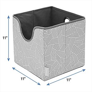 Frisco Square Collapsible Pet Toy Storage Bin, Gray Basket Weave