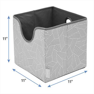 Show full view: Frisco Square Collapsible Pet Toy Storage Bin, Gray Basket Weave slide 3 of 8