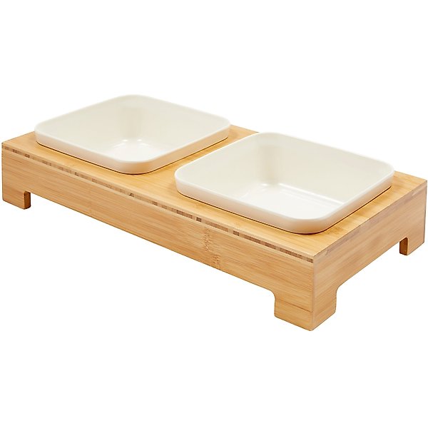 BeOneBreed Bamboo Double Dog & Cat Bowl