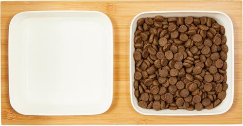 Show full view: Frisco Square Melamine Dog & Cat Bowl Set with Bamboo Stand, Small: 2 cup slide 4 of 8