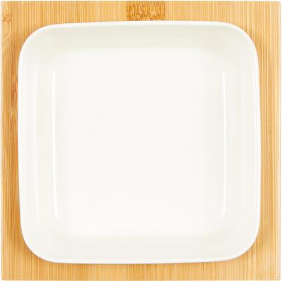 Show full view: Frisco Square Melamine Dog & Cat Bowl with Bamboo Stand, Small: 1 cup, 1 count slide 3 of 8