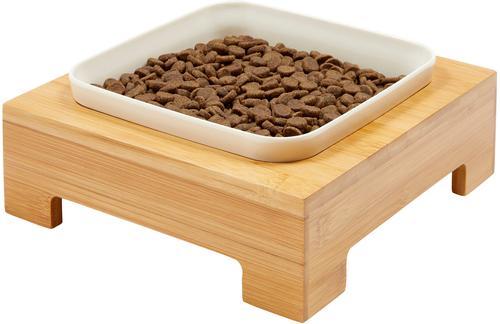 Show full view: Frisco Square Melamine Dog & Cat Bowl with Bamboo Stand, Medium: 5 cup, 1 count slide 3 of 9