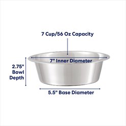 Frisco Stainless Steel Bowl, Large: 7 cup slide 2 of 4