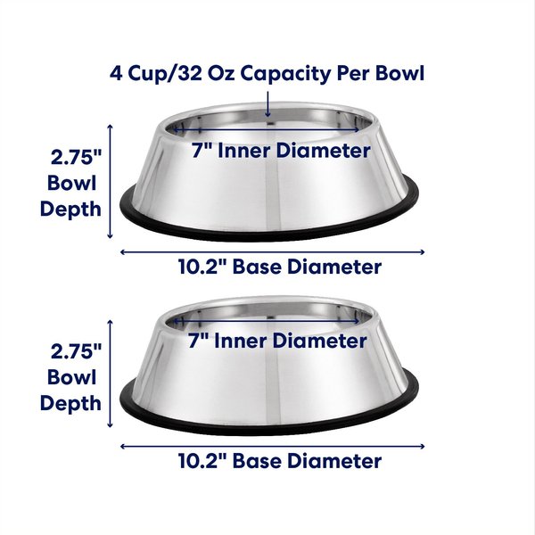 Show full view: Frisco Stainless Steel Bowl, Medium: 4 cup, 2 count slide 2 of 4