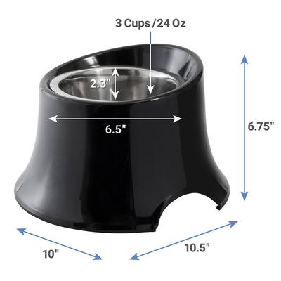 Show full view: Frisco Stainless Steel Bowl with Elevated Stand, 2 count, Black slide 3 of 8