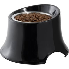 Frisco Stainless Steel Bowl with Elevated Stand, Black, Medium: 3 cup, 1 count
