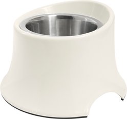 Frisco Stainless Steel Bowl with Elevated Stand, Cream, Medium: 3 cup, 1 count