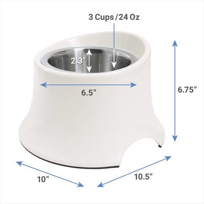 Show full view: Frisco Stainless Steel Bowl with Elevated Stand, Cream, Medium: 3 cup, 1 count slide 3 of 10