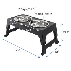 Frisco Stainless Steel Bowls with Adjustable Elevated Holder, Large: 7 cup slide 2 of 5