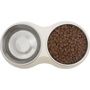 Frisco Stainless Steel Double Dog Bowls with Melamine Stand, Medium: 3 cup