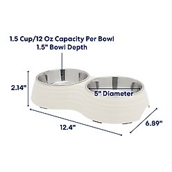 Frisco Stainless Steel Double Dog Bowls with Melamine Stand, Small: 1.5 cup slide 2 of 4