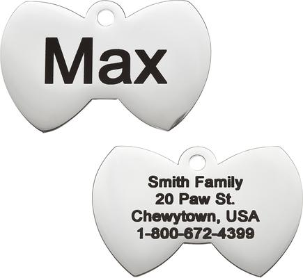 Show full view: Frisco Stainless Steel Personalized Dog & Cat ID Tag, Bow Tie, Regular slide 1 of 8