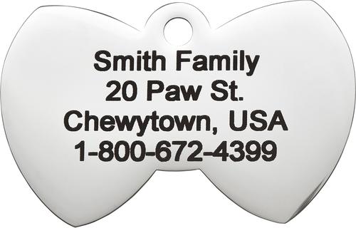 Show full view: Frisco Stainless Steel Personalized Dog & Cat ID Tag, Bow Tie, Regular slide 4 of 8