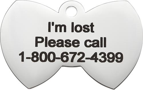 Show full view: Frisco Stainless Steel Personalized Dog & Cat ID Tag, Bow Tie, Small slide 5 of 8