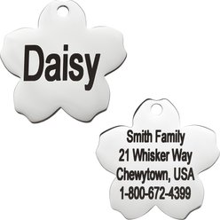 Frisco Stainless Steel Personalized Dog & Cat ID Tag, Flower, Small