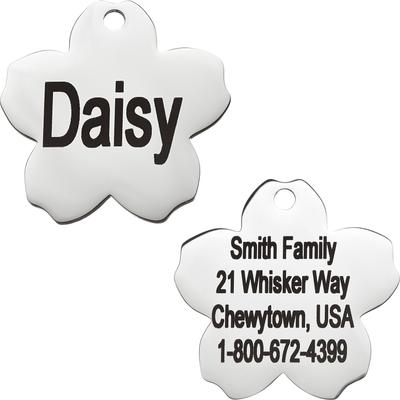 Show full view: Frisco Stainless Steel Personalized Dog & Cat ID Tag, Flower, Small slide 1 of 8
