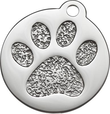 Show full view: Frisco Stainless Steel Personalized Dog & Cat ID Tag, Paw Print, Silver, Small slide 3 of 7