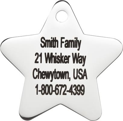 Show full view: Frisco Stainless Steel Personalized Dog & Cat ID Tag, Star, Regular slide 5 of 9