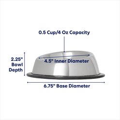 Frisco Stainless Steel Taper Non-Skid Cat Bowl, X-Small: 0.5 cup, 1 count slide 2 of 7