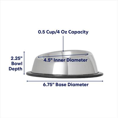 Show full view: Frisco Stainless Steel Taper Non-Skid Cat Bowl, X-Small: 0.5 cup, 1 count slide 2 of 9