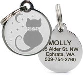 Starry Moon Crystal Cat Personalized Dog ID Tag