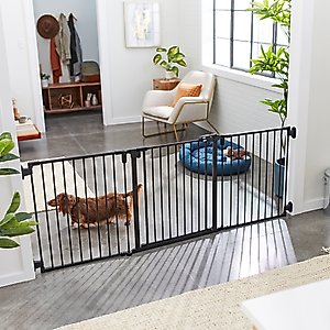 Frisco Steel 3-Panel Configurable Dog Gate, Black, 30-in