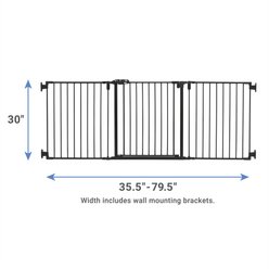 Frisco Steel 3-Panel Configurable Dog Gate, Black, 30-in slide 2 of 6