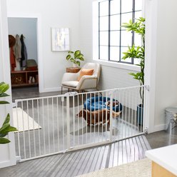 Frisco Steel 3-Panel Configurable Dog Gate, White, 30-in