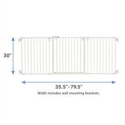 Frisco Steel 3-Panel Configurable Dog Gate, White, 30-in slide 2 of 6