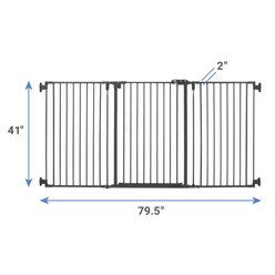 Frisco Steel 3-Panel Configurable Gate, 41-in Height, Black slide 2 of 7