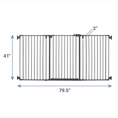 Frisco Steel 3-Panel Configurable Gate, 41-in Height