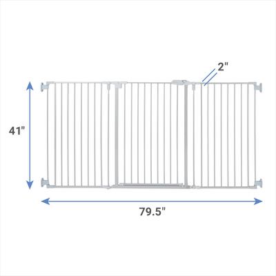Show full view: Frisco Steel 3-Panel Configurable Gate, 41-in Height, Gray slide 2 of 9