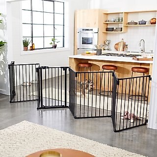 Frisco Steel 8-Panel Configurable Dog Gate and Playpen, 30-in, Black slide 1 of 7