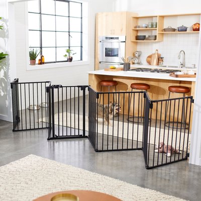 Frisco Frisco Steel 8-Panel Configurable Dog Gate and Playpen, 30-in, Black