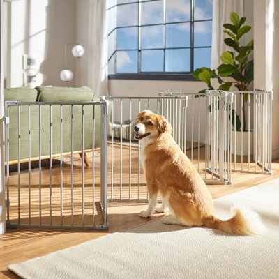 Frisco Frisco Steel 8-Panel Configurable Dog Gate and Playpen, 30-in, Grey