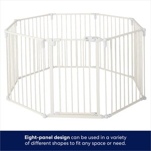 Frisco Steel 8-Panel Configurable Dog Gate and Playpen, 30-in, White