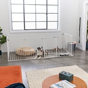 Frisco Steel 8-Panel Configurable Dog Gate and Playpen, 30-in, White