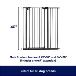 Frisco Steel Extra Tall Auto-Close Dog Gate, Black, 40-in slide 2 of 5