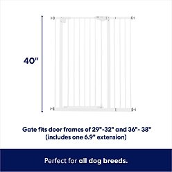 Frisco Steel Extra Tall Auto-Close Dog Gate, White, 40-in slide 2 of 5