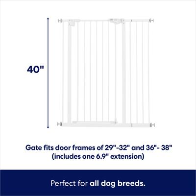 Show full view: Frisco Steel Extra Tall Auto-Close Dog Gate, White, 40-in slide 2 of 8