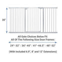 Frisco Steel Extra Wide Auto-Close Dog Gate, Gray, 30-in slide 2 of 6