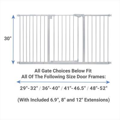 Show full view: Frisco Steel Extra Wide Auto-Close Dog Gate, Gray, 30-in slide 2 of 9