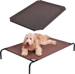 Frisco Steel-Framed Elevated Dog Bed, Brown, Large + Replacement Cover